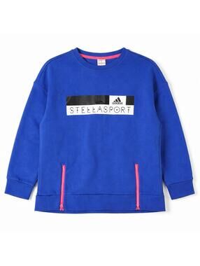 Adidas StellaSport Crewneck Oversized Sweatshirt Blue L Cotton Blend